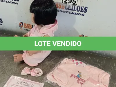 LOTE 295 - 01 BONECA BEBE REBORN. (NO ESTADO, LEILÃO NÃO TEM GARANTIA E NEM DEVOLUÇÃO, SUJEITO A POSSÍVEIS AVARIAS VISÍVEIS/OCULTAS E/OU AUSÊNCIA DE COMPONENTES).