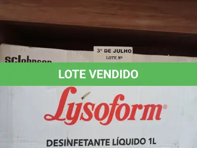LOTE 315 - 12 LITROS DE DESINFETANTE LYSOFORM. (NO ESTADO, LEILÃO NÃO TEM GARANTIA E NEM DEVOLUÇÃO, SUJEITO A POSSÍVEIS AVARIAS VISÍVEIS/OCULTAS E/OU AUSÊNCIA DE COMPONENTES).