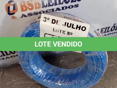 LOTE 155 - 01 ROLO DE CABO FLEXÍVEL STAR BRASIL 1X4MM NA COR AZUL (NOVO). (NO ESTADO, LEILÃO NÃO TEM GARANTIA E NEM DEVOLUÇÃO, SUJEITO A POSSÍVEIS AVARIAS VISÍVEIS/OCULTAS E/OU AUSÊNCIA DE COMPONENTES).