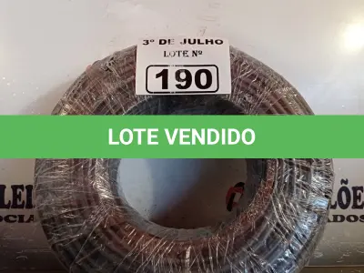 LOTE 190 - 01 ROLO DE CABO FLEXÍVEL 1X10MM COR PRETA (NOVO). (NO ESTADO, LEILÃO NÃO TEM GARANTIA E NEM DEVOLUÇÃO, SUJEITO A POSSÍVEIS AVARIAS VISÍVEIS/OCULTAS E/OU AUSÊNCIA DE COMPONENTES).