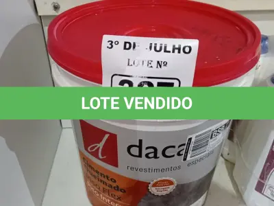 LOTE 227 - 01 BALDE DE CIMENTO QUEIMADO PISO FLEX DACAPÓ 25KG. (NO ESTADO, LEILÃO NÃO TEM GARANTIA E NEM DEVOLUÇÃO, SUJEITO A POSSÍVEIS AVARIAS VISÍVEIS/OCULTAS E/OU AUSÊNCIA DE COMPONENTES).