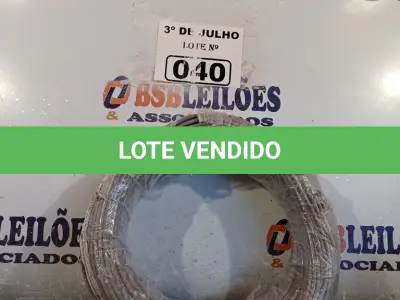 LOTE 040 - 01 ROLO DE CABO FLEXÍVEL STAR BRASIL 1X2,5MM NA COR CINZA (NOVO). (NO ESTADO, LEILÃO NÃO TEM GARANTIA E NEM DEVOLUÇÃO, SUJEITO A POSSÍVEIS AVARIAS VISÍVEIS/OCULTAS E/OU AUSÊNCIA DE COMPONENTES).