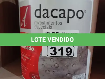 LOTE 319 - 01 BALDE DE CIMENTO QUEIMADO PISO FLEX DACAPÓ 25KG. (NO ESTADO, LEILÃO NÃO TEM GARANTIA E NEM DEVOLUÇÃO, SUJEITO A POSSÍVEIS AVARIAS VISÍVEIS/OCULTAS E/OU AUSÊNCIA DE COMPONENTES).