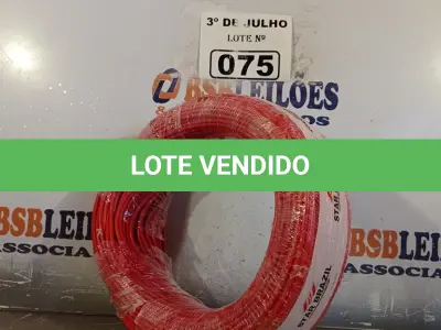 LOTE 075 - 01 ROLO DE CABO FLEXÍVEL STAR BRASIL 1X2,5MM NA COR VERMELHA (NOVO). (NO ESTADO, LEILÃO NÃO TEM GARANTIA E NEM DEVOLUÇÃO, SUJEITO A POSSÍVEIS AVARIAS VISÍVEIS/OCULTAS E/OU AUSÊNCIA DE COMPONENTES).