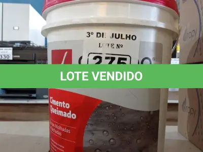 LOTE 275 - 01 BALDE DE CIMENTO QUEIMADO PISO FLEX DACAPÓ 25KG. (NO ESTADO, LEILÃO NÃO TEM GARANTIA E NEM DEVOLUÇÃO, SUJEITO A POSSÍVEIS AVARIAS VISÍVEIS/OCULTAS E/OU AUSÊNCIA DE COMPONENTES).