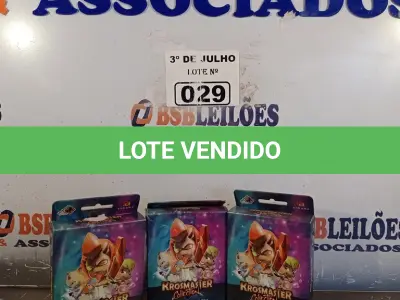 LOTE 029 - 03 CAIXAS COM CARTAS KROSMASTER. (NO ESTADO, LEILÃO NÃO TEM GARANTIA E NEM DEVOLUÇÃO, SUJEITO A POSSÍVEIS AVARIAS VISÍVEIS/OCULTAS E/OU AUSÊNCIA DE COMPONENTES).