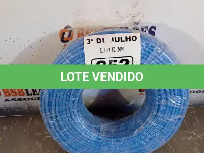 LOTE 252 - 01 ROLO DE CABO FLEXÍVEL 1X10MM COR AZUL (NOVO). (NO ESTADO, LEILÃO NÃO TEM GARANTIA E NEM DEVOLUÇÃO, SUJEITO A POSSÍVEIS AVARIAS VISÍVEIS/OCULTAS E/OU AUSÊNCIA DE COMPONENTES).