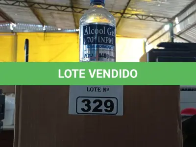 LOTE 329 - 02 CAIXAS COM ÁLCOOL EM GEL 70% 440G COM HIDRATANTE COM 12 UNIDADES CADA. (NO ESTADO, LEILÃO NÃO TEM GARANTIA E NEM DEVOLUÇÃO, SUJEITO A POSSÍVEIS AVARIAS VISÍVEIS/OCULTAS E/OU AUSÊNCIA DE COMPONENTES).