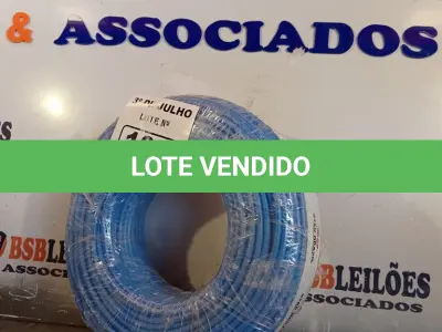 LOTE 195 - 01 ROLO DE CABO FLEXÍVEL 1X10MM NA COR AZUL (NOVO). (NO ESTADO, LEILÃO NÃO TEM GARANTIA E NEM DEVOLUÇÃO, SUJEITO A POSSÍVEIS AVARIAS VISÍVEIS/OCULTAS E/OU AUSÊNCIA DE COMPONENTES).