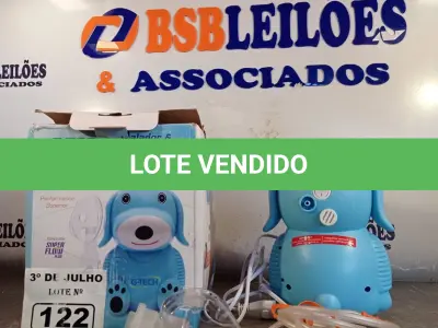 LOTE 122 - 01 INALADOR NEBULIZADOR. (NO ESTADO, LEILÃO NÃO TEM GARANTIA E NEM DEVOLUÇÃO, SUJEITO A POSSÍVEIS AVARIAS VISÍVEIS/OCULTAS E/OU AUSÊNCIA DE COMPONENTES).