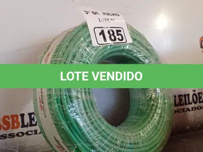 LOTE 185 - 01 ROLO DE CABO FLEXÍVEL 1X10MM NA COR VERDE (NOVO). (NO ESTADO, LEILÃO NÃO TEM GARANTIA E NEM DEVOLUÇÃO, SUJEITO A POSSÍVEIS AVARIAS VISÍVEIS/OCULTAS E/OU AUSÊNCIA DE COMPONENTES).