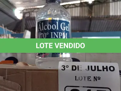 LOTE 215 - 02 CAIXAS COM ÁLCOOL EM GEL 70% 440G COM HIDRATANTE COM 12 UNIDADES CADA. (NO ESTADO, LEILÃO NÃO TEM GARANTIA E NEM DEVOLUÇÃO, SUJEITO A POSSÍVEIS AVARIAS VISÍVEIS/OCULTAS E/OU AUSÊNCIA DE COMPONENTES).