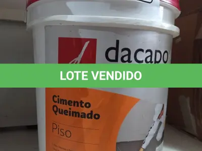 LOTE 237 - 01 BALDE DE CIMENTO QUEIMADO PISO FLEX DACAPÓ 25KG. (NO ESTADO, LEILÃO NÃO TEM GARANTIA E NEM DEVOLUÇÃO, SUJEITO A POSSÍVEIS AVARIAS VISÍVEIS/OCULTAS E/OU AUSÊNCIA DE COMPONENTES).