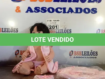 LOTE 201 - 01 BONECA BEBE REBORN. (NO ESTADO, LEILÃO NÃO TEM GARANTIA E NEM DEVOLUÇÃO, SUJEITO A POSSÍVEIS AVARIAS VISÍVEIS/OCULTAS E/OU AUSÊNCIA DE COMPONENTES).