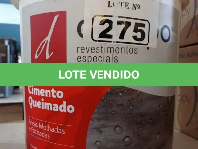 LOTE 275 - 01 BALDE DE CIMENTO QUEIMADO PISO FLEX DACAPÓ 25KG. (NO ESTADO, LEILÃO NÃO TEM GARANTIA E NEM DEVOLUÇÃO, SUJEITO A POSSÍVEIS AVARIAS VISÍVEIS/OCULTAS E/OU AUSÊNCIA DE COMPONENTES).