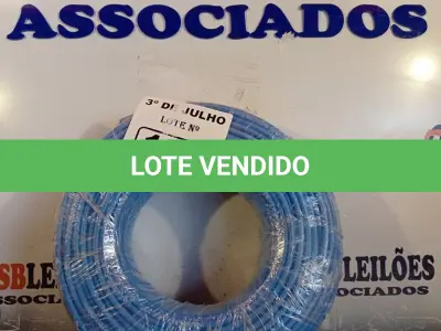 LOTE 195 - 01 ROLO DE CABO FLEXÍVEL 1X10MM NA COR AZUL (NOVO). (NO ESTADO, LEILÃO NÃO TEM GARANTIA E NEM DEVOLUÇÃO, SUJEITO A POSSÍVEIS AVARIAS VISÍVEIS/OCULTAS E/OU AUSÊNCIA DE COMPONENTES).