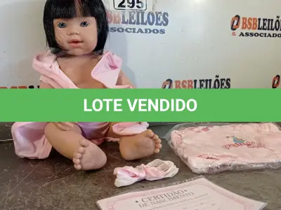 LOTE 295 - 01 BONECA BEBE REBORN. (NO ESTADO, LEILÃO NÃO TEM GARANTIA E NEM DEVOLUÇÃO, SUJEITO A POSSÍVEIS AVARIAS VISÍVEIS/OCULTAS E/OU AUSÊNCIA DE COMPONENTES).