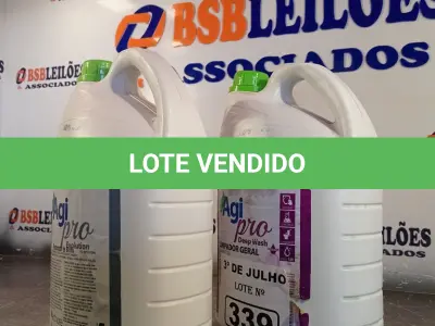 LOTE 339 - 02 GALÕES DE AGI PRO SENDO 01 LIMPADOR GERAL E 01 RESTAURADOR DE BRILHO 5 LITROS. (NO ESTADO, LEILÃO NÃO TEM GARANTIA E NEM DEVOLUÇÃO, SUJEITO A POSSÍVEIS AVARIAS VISÍVEIS/OCULTAS E/OU AUSÊNCIA DE COMPONENTES).