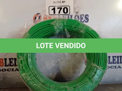 LOTE 170 - 01 ROLO DE CABO FLEXÍVEL STAR BRASIL 1X4MM NA COR VERDE (NOVO). (NO ESTADO, LEILÃO NÃO TEM GARANTIA E NEM DEVOLUÇÃO, SUJEITO A POSSÍVEIS AVARIAS VISÍVEIS/OCULTAS E/OU AUSÊNCIA DE COMPONENTES).
