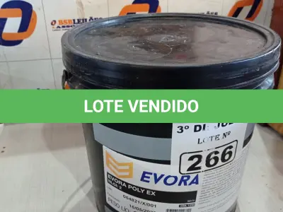 LOTE 266 - 01 BALDE DE GRAXA EVORA POLY EX NLGI:2 10KG. (NO ESTADO, LEILÃO NÃO TEM GARANTIA E NEM DEVOLUÇÃO, SUJEITO A POSSÍVEIS AVARIAS VISÍVEIS/OCULTAS E/OU AUSÊNCIA DE COMPONENTES).