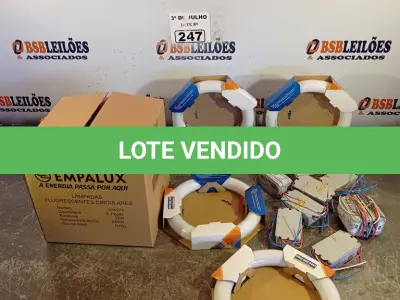 LOTE 247 - 10 LÂMPADAS FLUORESCENTES CIRCULARES 6.400K 22W COM 10 REATORES. (NO ESTADO, LEILÃO NÃO TEM GARANTIA E NEM DEVOLUÇÃO, SUJEITO A POSSÍVEIS AVARIAS VISÍVEIS/OCULTAS E/OU AUSÊNCIA DE COMPONENTES).