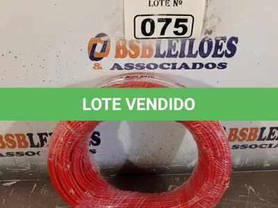 LOTE 075 - 01 ROLO DE CABO FLEXÍVEL STAR BRASIL 1X2,5MM NA COR VERMELHA (NOVO). (NO ESTADO, LEILÃO NÃO TEM GARANTIA E NEM DEVOLUÇÃO, SUJEITO A POSSÍVEIS AVARIAS VISÍVEIS/OCULTAS E/OU AUSÊNCIA DE COMPONENTES).