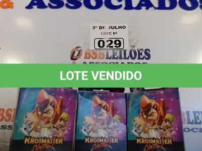 LOTE 029 - 03 CAIXAS COM CARTAS KROSMASTER. (NO ESTADO, LEILÃO NÃO TEM GARANTIA E NEM DEVOLUÇÃO, SUJEITO A POSSÍVEIS AVARIAS VISÍVEIS/OCULTAS E/OU AUSÊNCIA DE COMPONENTES).
