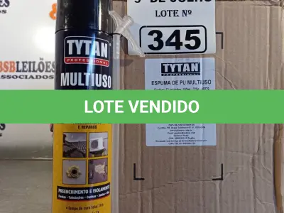 LOTE 345 - 12 TUBOS DE ESPUMA PU MULTIUSO TYTAN. (NO ESTADO, LEILÃO NÃO TEM GARANTIA E NEM DEVOLUÇÃO, SUJEITO A POSSÍVEIS AVARIAS VISÍVEIS/OCULTAS E/OU AUSÊNCIA DE COMPONENTES).
