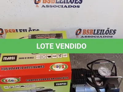 LOTE 043 - 01 COMPRESSOR DE AR PORTÁTIL 12V. (NO ESTADO, LEILÃO NÃO TEM GARANTIA E NEM DEVOLUÇÃO, SUJEITO A POSSÍVEIS AVARIAS VISÍVEIS/OCULTAS E/OU AUSÊNCIA DE COMPONENTES).
