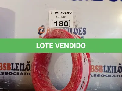 LOTE 180 - 01 ROLO DE CABO FLEXÍVEL STAR BRASIL 1X2,5MM NA COR VERMELHA (NOVO). (NO ESTADO, LEILÃO NÃO TEM GARANTIA E NEM DEVOLUÇÃO, SUJEITO A POSSÍVEIS AVARIAS VISÍVEIS/OCULTAS E/OU AUSÊNCIA DE COMPONENTES).