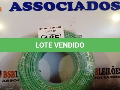 LOTE 185 - 01 ROLO DE CABO FLEXÍVEL 1X10MM NA COR VERDE (NOVO). (NO ESTADO, LEILÃO NÃO TEM GARANTIA E NEM DEVOLUÇÃO, SUJEITO A POSSÍVEIS AVARIAS VISÍVEIS/OCULTAS E/OU AUSÊNCIA DE COMPONENTES).