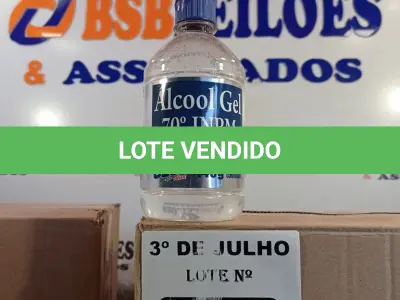 LOTE 222 - 02 CAIXAS COM ÁLCOOL EM GEL 70% 440G COM HIDRATANTE COM 12 UNIDADES CADA. (NO ESTADO, LEILÃO NÃO TEM GARANTIA E NEM DEVOLUÇÃO, SUJEITO A POSSÍVEIS AVARIAS VISÍVEIS/OCULTAS E/OU AUSÊNCIA DE COMPONENTES).