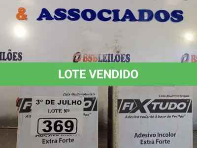 LOTE 369 - 02 CAIXAS COM ADESIVO VEDANTE A BASE DE PESILOX 20G COM 12 BISNAGAS CADA. (NO ESTADO, LEILÃO NÃO TEM GARANTIA E NEM DEVOLUÇÃO, SUJEITO A POSSÍVEIS AVARIAS VISÍVEIS/OCULTAS E/OU AUSÊNCIA DE COMPONENTES).