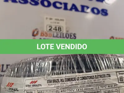 LOTE 248 - 01 ROLO DE CABO FLEXÍVEL 1X10MM NA COR PRETA (NOVO). (NO ESTADO, LEILÃO NÃO TEM GARANTIA E NEM DEVOLUÇÃO, SUJEITO A POSSÍVEIS AVARIAS VISÍVEIS/OCULTAS E/OU AUSÊNCIA DE COMPONENTES).
