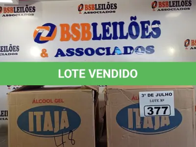 LOTE 377 - 02 CAIXAS COM ÁLCOOL EM GEL MULTIUSO 500G COM 12 UNIDADES CADA. (NO ESTADO, LEILÃO NÃO TEM GARANTIA E NEM DEVOLUÇÃO, SUJEITO A POSSÍVEIS AVARIAS VISÍVEIS/OCULTAS E/OU AUSÊNCIA DE COMPONENTES).