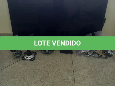 LOTE 082 - TV HISENSE LED BLACK LIGTT MOD. 1775M7900 + JOSTIK SIMULADOR EXTREME S/T 3D PRO + NOBREAK SMS + VOLANTE CAR RACING CLONES + LEITOR CÓDIGO DE BARRAS + 70 PACOTES DE ESPIRAIS 33mm + 30 PACOTES ESPIRAL 30mm + 30 CAIXAS DE CAPA PARA ENCADERNAÇÃO + 18 CAIXAS DE PASTAS SUSPENSA 18 CAIXAS (UNIDADE: B-037 - BELÉM/PA - LOCAL DE RETIRADA: RODOVIA AUGUSTO MONTENEGRO,765, ÁGUAS NEGRAS- ICOARACI - BELÉM/PA - CEP 66.820-00 )
