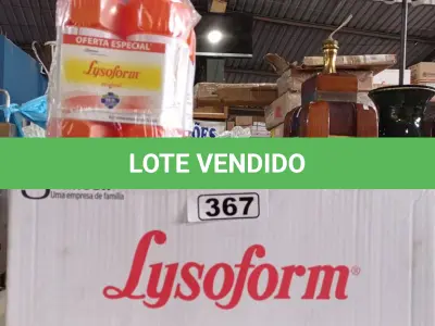 LOTE 367 - 12 LITROS DE DESINFETANTE LYSOFORM. (NO ESTADO, LEILÃO NÃO TEM GARANTIA E NEM DEVOLUÇÃO, SUJEITO A POSSÍVEIS AVARIAS VISÍVEIS/OCULTAS E/OU AUSÊNCIA DE COMPONENTES).