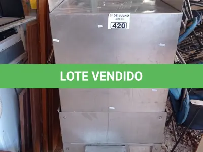 LOTE 420 - 01 LAVA LOUÇAS INDUSTRIAL. (NO ESTADO, LEILÃO NÃO TEM GARANTIA E NEM DEVOLUÇÃO, SUJEITO A POSSÍVEIS AVARIAS VISÍVEIS/OCULTAS E/OU AUSÊNCIA DE COMPONENTES).