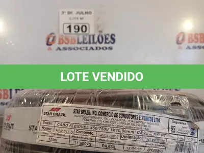 LOTE 190 - 01 ROLO DE CABO FLEXÍVEL 1X10MM COR PRETA (NOVO). (NO ESTADO, LEILÃO NÃO TEM GARANTIA E NEM DEVOLUÇÃO, SUJEITO A POSSÍVEIS AVARIAS VISÍVEIS/OCULTAS E/OU AUSÊNCIA DE COMPONENTES).
