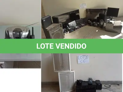 LOTE 539 - 2 TELEVISORES 40” + 10 APARELHOS DE BIOMETRIA + 03 NOBREAKS + IMPRESSORA DE CRACHÁ + IMPRESSORA HP + 2 MICROCOMPUTADORES + 4 PROJETORES + 03 NOTEBOOKS + MONITOR DE COMPUTADOR + CAIXA DE SOM + CAMERA FOTOGRÁFICA + LEITOR DE CÓDIGO DE BARRA + AMPLIFICADOR + 2 CAIXAS DE SOM + RADIO AM/FM + 2 PARES DE RÁDIOS COMUNICADORES. (UNIDADE: B-044 - GOVERNADOR VALADARES/MG - LOCAL DE RETIRADA: RUA GILSON MOTA, Nº 10, BAIRRO: JK I - GOVERNADOR VALADARES/MG - CEP: 35.045.530)