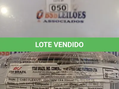 LOTE 050 - 01 ROLO DE CABO FLEXÍVEL STAR BRASIL 1X4MM NA COR CINZA (NOVO). (NO ESTADO, LEILÃO NÃO TEM GARANTIA E NEM DEVOLUÇÃO, SUJEITO A POSSÍVEIS AVARIAS VISÍVEIS/OCULTAS E/OU AUSÊNCIA DE COMPONENTES).