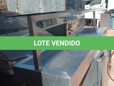 LOTE 422 - 01 BALCÃO E 01 ILHA EM INOX INCOMPLETOS. (NO ESTADO, LEILÃO NÃO TEM GARANTIA E NEM DEVOLUÇÃO, SUJEITO A POSSÍVEIS AVARIAS VISÍVEIS/OCULTAS E/OU AUSÊNCIA DE COMPONENTES).