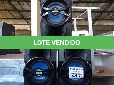LOTE 417 - 03 CAIXAS DE SOM PHILIPS MAX SAUND 8OHM. (NO ESTADO, LEILÃO NÃO TEM GARANTIA E NEM DEVOLUÇÃO, SUJEITO A POSSÍVEIS AVARIAS VISÍVEIS/OCULTAS E/OU AUSÊNCIA DE COMPONENTES).