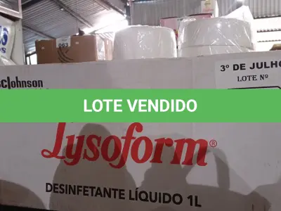 LOTE 359 - 12 LITROS DE DESINFETANTE LYSOFORM. (NO ESTADO, LEILÃO NÃO TEM GARANTIA E NEM DEVOLUÇÃO, SUJEITO A POSSÍVEIS AVARIAS VISÍVEIS/OCULTAS E/OU AUSÊNCIA DE COMPONENTES).