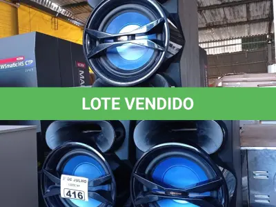 LOTE 416 - 03 CAIXAS DE SOM PHILIPS MAX SAUND 8OHM. (NO ESTADO, LEILÃO NÃO TEM GARANTIA E NEM DEVOLUÇÃO, SUJEITO A POSSÍVEIS AVARIAS VISÍVEIS/OCULTAS E/OU AUSÊNCIA DE COMPONENTES).