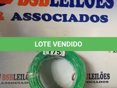 LOTE 175 - 01 ROLO DE CABO FLEXÍVEL 1X 4,00MM NA COR VERDE (NOVO). (NO ESTADO, LEILÃO NÃO TEM GARANTIA E NEM DEVOLUÇÃO, SUJEITO A POSSÍVEIS AVARIAS VISÍVEIS/OCULTAS E/OU AUSÊNCIA DE COMPONENTES).