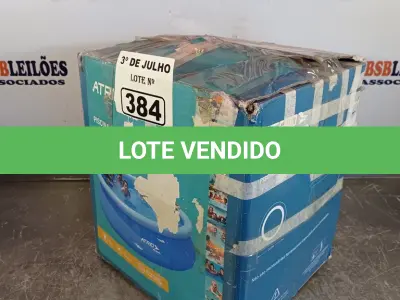 LOTE 384 - 01 PISCINA INFLÁVEL 4.500 LITROS. (NO ESTADO, LEILÃO NÃO TEM GARANTIA E NEM DEVOLUÇÃO, SUJEITO A POSSÍVEIS AVARIAS VISÍVEIS/OCULTAS E/OU AUSÊNCIA DE COMPONENTES).