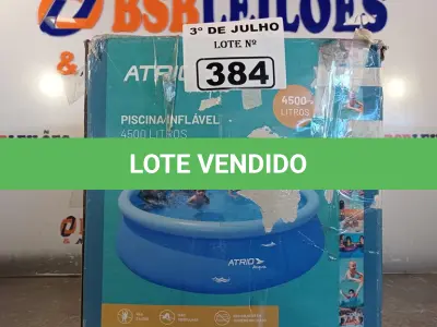 LOTE 384 - 01 PISCINA INFLÁVEL 4.500 LITROS. (NO ESTADO, LEILÃO NÃO TEM GARANTIA E NEM DEVOLUÇÃO, SUJEITO A POSSÍVEIS AVARIAS VISÍVEIS/OCULTAS E/OU AUSÊNCIA DE COMPONENTES).