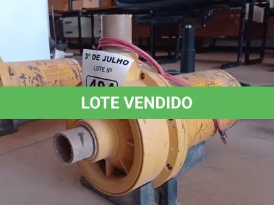 LOTE 484 - 01 BOMBA D’AGUA MARCA WEG 3CV. (NO ESTADO, LEILÃO NÃO TEM GARANTIA E NEM DEVOLUÇÃO, SUJEITO A POSSÍVEIS AVARIAS VISÍVEIS/OCULTAS E/OU AUSÊNCIA DE COMPONENTES).