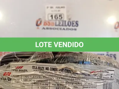 LOTE 165 - 01 ROLO DE CABO FLEXÍVEL STAR BRASIL 1X4MM NA COR PRETA (NOVO). (NO ESTADO, LEILÃO NÃO TEM GARANTIA E NEM DEVOLUÇÃO, SUJEITO A POSSÍVEIS AVARIAS VISÍVEIS/OCULTAS E/OU AUSÊNCIA DE COMPONENTES).